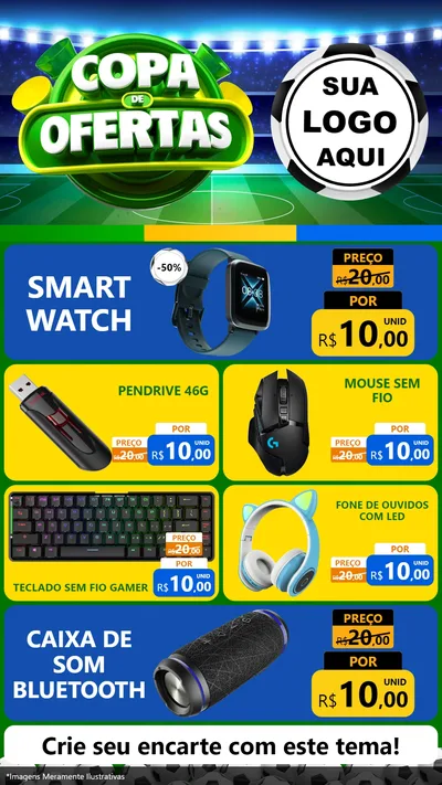 Modelo de TV para TV Vertical com o tema Copa de Ofertas para Informática