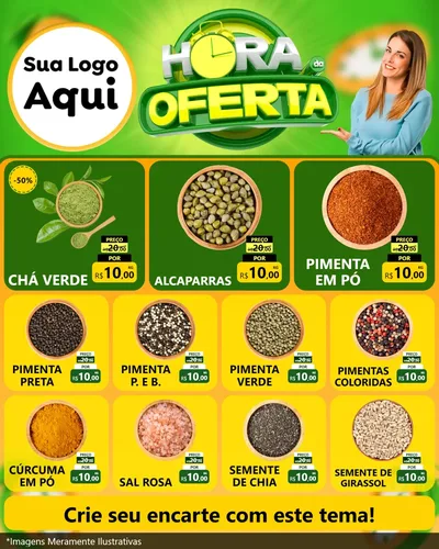 Modelo de Rede Social para Feed Instagram com o tema Hora da Oferta para Produtos Naturais