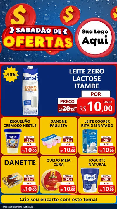 Modelo de Rede Social para Stories com o tema Sabadão de Ofertas para Frios e Laticínios