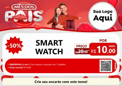 Modelo de Cartaz para Cartaz A4 Horizontal com o tema Mês dos Pais para Informática