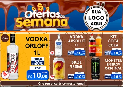 Modelo de Encarte para Encarte A4 Horizontal com o tema Ofertas da Semana - Páscoa para Distribuidora de bebidas