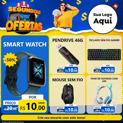 Modelo de Rede Social para Feed Facebook com o tema Segundou de Ofertas para Informática