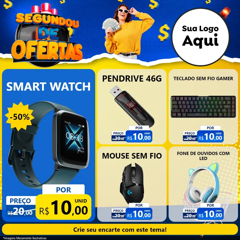 Modelo de Rede Social para Feed Facebook com o tema Segundou de Ofertas para Informática