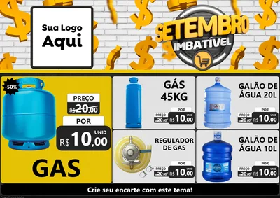 Modelo de Encarte para Encarte A4 Horizontal com o tema Setembro Imbatível para Água e gás
