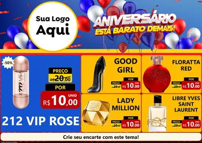 Modelo de Encarte para Encarte A4 Horizontal com o tema Aniversário para Perfumes