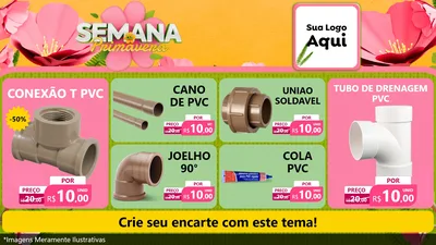 Modelo de TV para TV Horizontal com o tema Semana da Primavera para Tubos e conexões