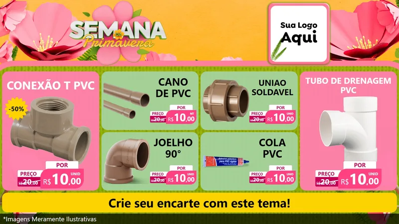 Modelo de TV para TV Horizontal com o tema Semana da Primavera para Tubos e conexões