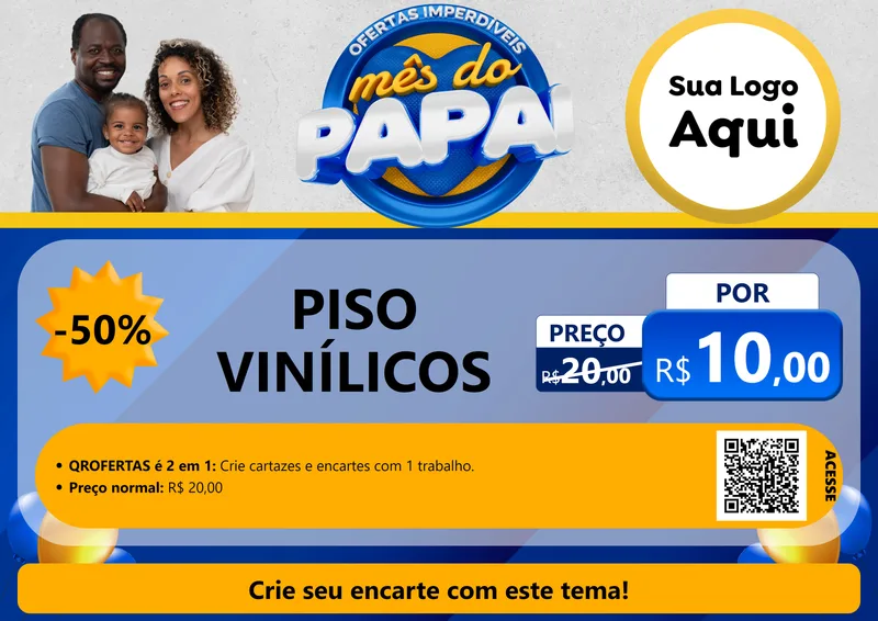 Modelo de Cartaz para Cartaz A4 Horizontal com o tema Ofertas Imperdíveis Mês Do Papai para Material para Construção