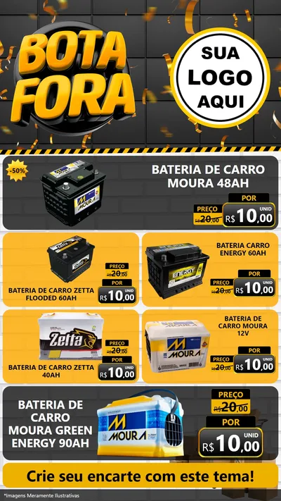 Modelo de TV para TV Vertical com o tema Bota Fora para Baterias Elétricas