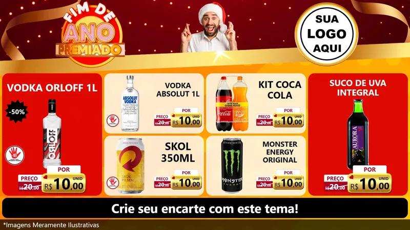 Modelo de TV para TV Horizontal com o tema Fim de Ano Premiado para Distribuidora de bebidas