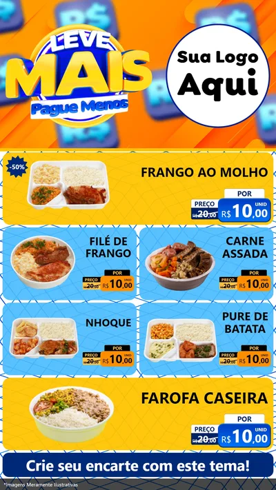 Modelo de TV para TV Vertical com o tema Leve Mais, Pague Menos para Restaurante