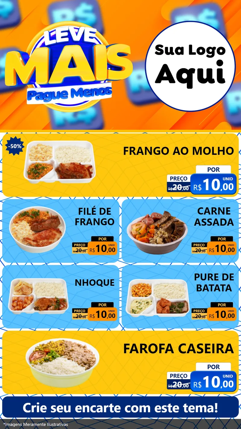 Modelo de TV para TV Vertical com o tema Leve Mais, Pague Menos para Restaurante