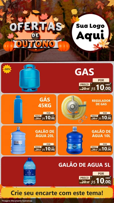 Modelo de TV para TV Vertical com o tema Ofertas de Outono para Água e gás