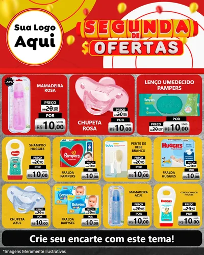 Modelo de Rede Social para Feed Instagram com o tema Segunda de Ofertas para Bebês