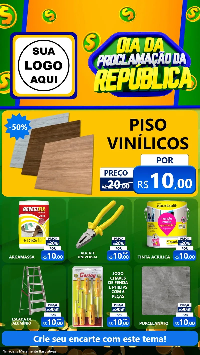 Modelo de Rede Social para Stories com o tema Dia Da Proclamação da República para Material para Construção