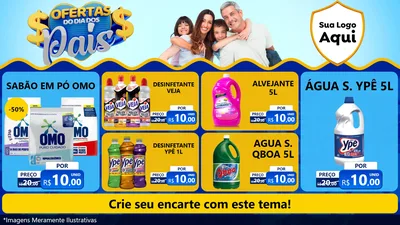 Modelo de TV para TV Horizontal com o tema Ofertas do Dia dos Pais para Produtos de Limpeza