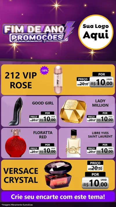 Modelo de TV para TV Vertical com o tema Fim de Ano Promoções para Perfumes