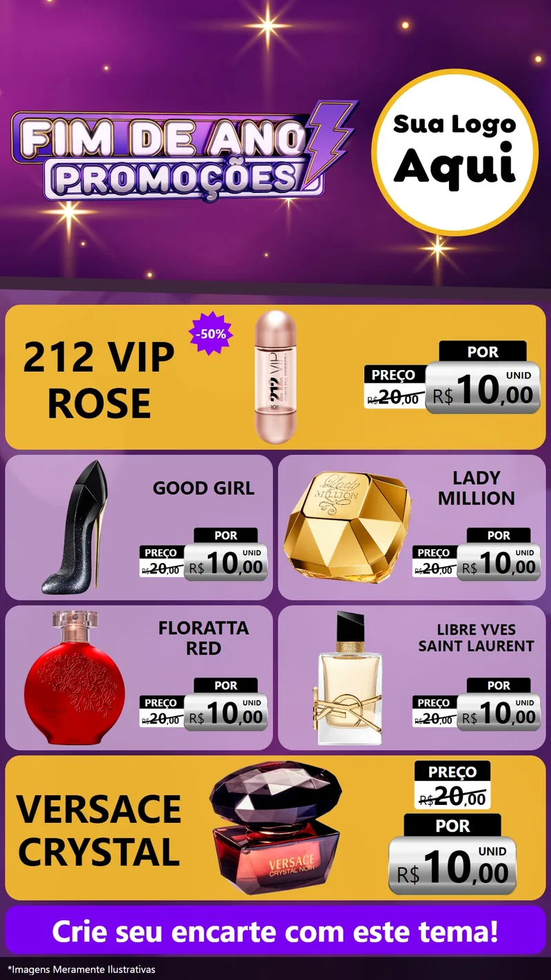 Modelo de TV para TV Vertical com o tema Fim de Ano Promoções para Perfumes