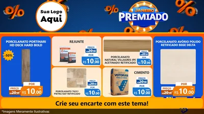 Modelo de TV para TV Horizontal com o tema Janeiro Premiado para Pisos e revestimentos