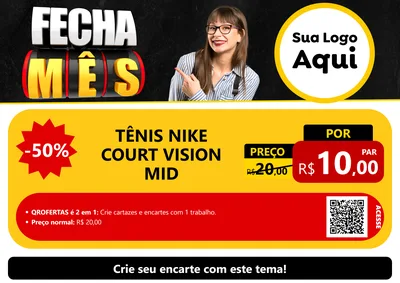 Modelo de Cartaz para Cartaz A4 Horizontal com o tema Fecha Mês para Calçados