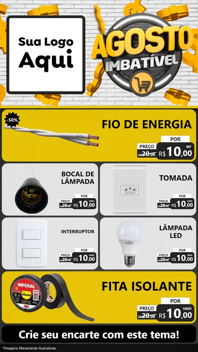 Modelo de TV para TV Vertical com o tema Agosto imbatível para Materiais Elétricos