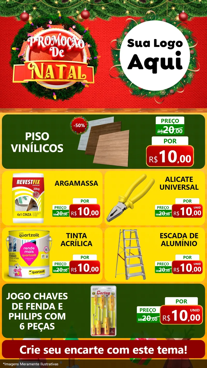 Modelo de TV para TV Vertical com o tema Promoção de Natal para Material para Construção