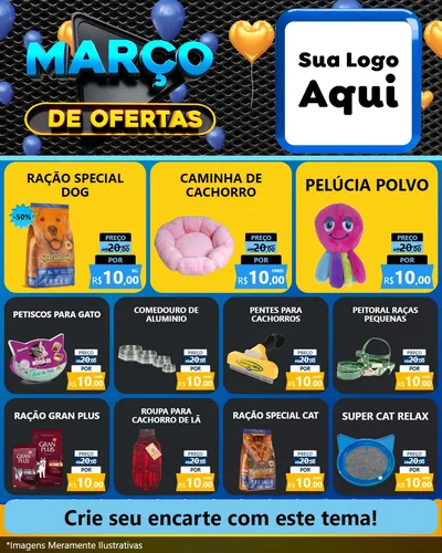 Modelo de Rede Social para Feed Instagram com o tema Março de Ofertas para Pet Shop
