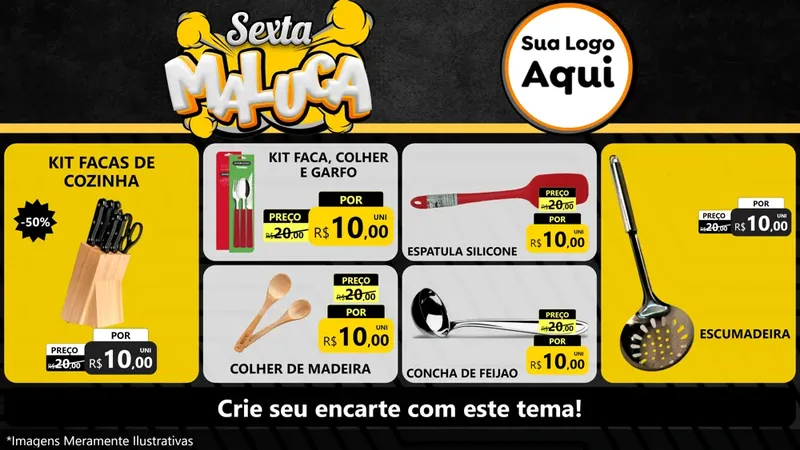 Modelo de TV para TV Horizontal com o tema Sexta Maluca para Utilidades Domésticas