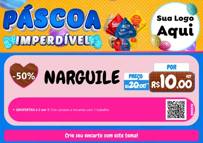 Modelo de Cartaz para Cartaz A4 Horizontal com o tema Páscoa Imperdível para Tabacaria
