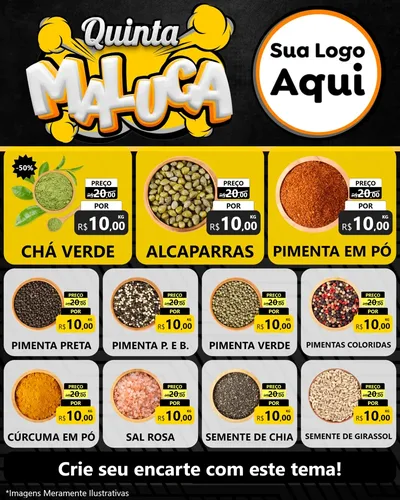 Modelo de Rede Social para Feed Instagram com o tema Quinta Maluca para Produtos Naturais