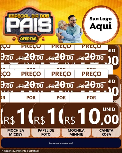 Modelo de Rede Social para Feed Instagram com o tema Especial Dia dos Pais para Papelaria