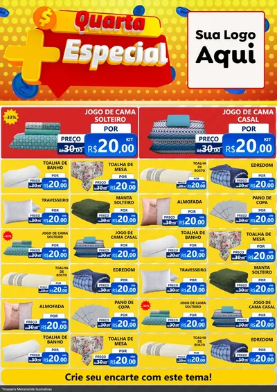 Modelo de Encarte para Encarte A4 Vertical com o tema Quarta Mais Especial para Cama, Mesa e Banho