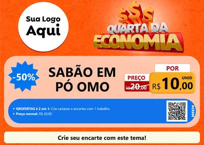 Modelo de Cartaz para Cartaz A4 Horizontal com o tema Quarta da Economia para Produtos de Limpeza
