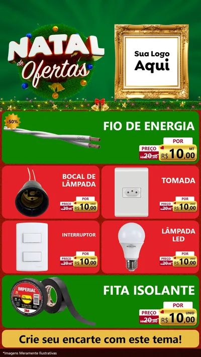 Modelo de TV para TV Vertical com o tema Natal de Ofertas para Materiais Elétricos
