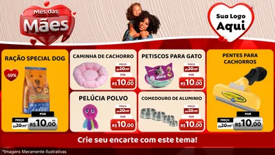 Modelo de TV para TV Horizontal com o tema Mês das Mães para Pet Shop