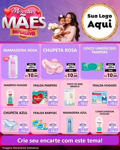 Modelo de Rede Social para Feed Instagram com o tema Mês das Mães Imperdível para Bebês