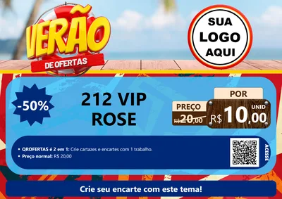 Modelo de Cartaz para Cartaz A4 Horizontal com o tema Verão de Ofertas para Perfumes
