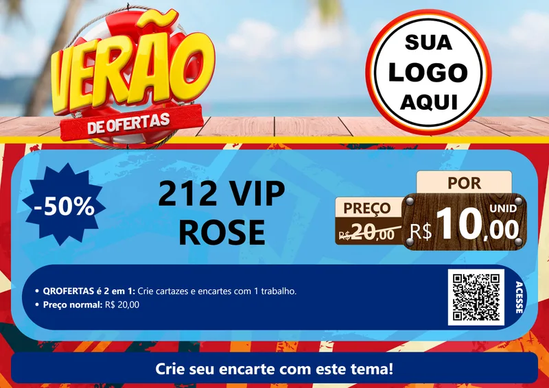 Modelo de Cartaz para Cartaz A4 Horizontal com o tema Verão de Ofertas para Perfumes
