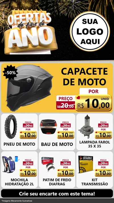 Modelo de Rede Social para Stories com o tema Ofertas de Fim de Ano para Moto peças