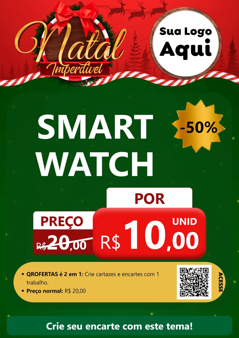 Modelo de Cartaz para Cartaz A4 Vertical com o tema Natal Imperdível para Informática