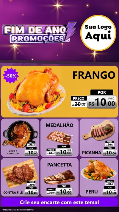 Modelo de Rede Social para Stories com o tema Fim de Ano Promoções para Assados