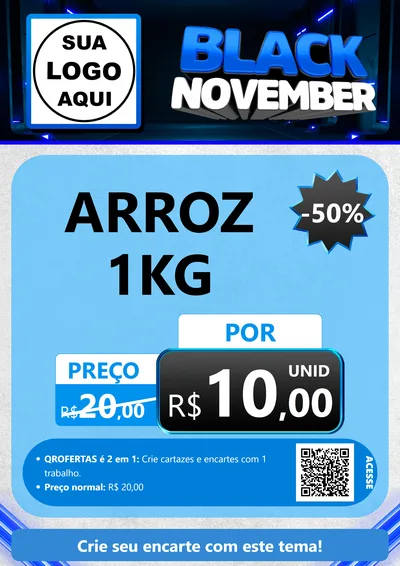 Modelo de Cartaz para Cartaz A4 Vertical com o tema Black November para Supermercado