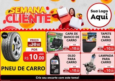 Modelo de Encarte para Encarte A4 Horizontal com o tema Semana do Cliente para Auto peças