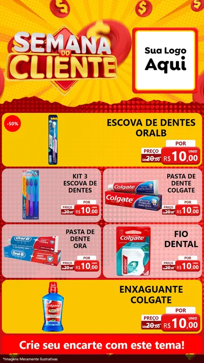 Modelo de TV para TV Vertical com o tema Semana do Cliente para Higiene Pessoal