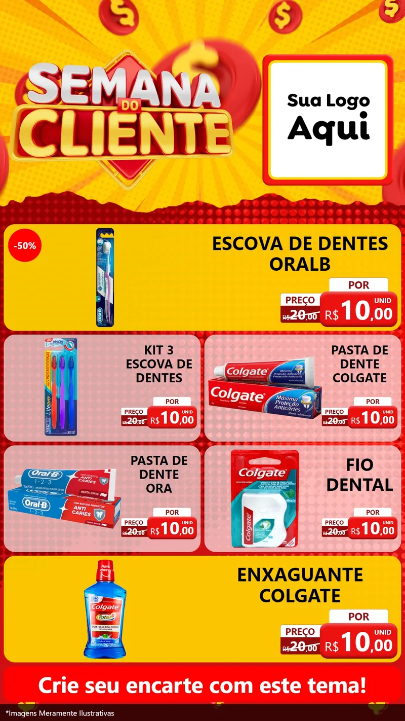 Modelo de TV para TV Vertical com o tema Semana do Cliente para Higiene Pessoal