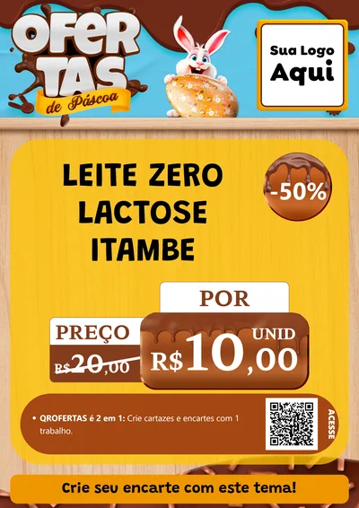 Modelo de Cartaz para Cartaz A4 Vertical com o tema Ofertas de Páscoa para Frios e Laticínios