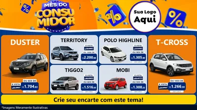 Modelo de TV para TV Horizontal com o tema Mês do Consumidor para Concessionaria de Carros