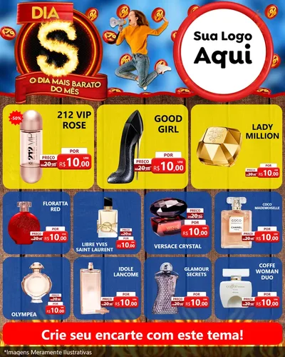 Modelo de Rede Social para Feed Instagram com o tema Dia S - O Dia Mais Barato Do Mês para Perfumes