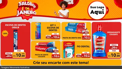 Modelo de TV para TV Horizontal com o tema Saldão de Janeiro para Higiene Pessoal