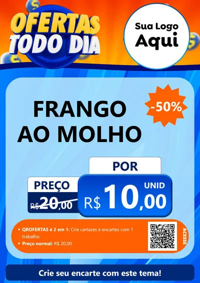 Modelo de Cartaz para Cartaz A4 Vertical com o tema Ofertas Todo Dia para Restaurante